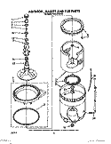 AGITATOR, BASKET AND TUB Diagram and Parts List for TAWL610WW0  Estate Washer