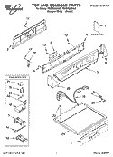 TOP AND CONSOLE PARTS Diagram and Parts List for YGEW9868KL0  Whirlpool Dryer