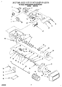 MOTOR AND ICE CONTAINER Diagram and Parts List for 8ED22DQXBN01  Whirlpool Refrigerator