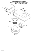 BLOWER UNIT PARTS, MISCELLANEOUS PARTS Diagram and Parts List for GJD3644LB00  Whirlpool Cooktop