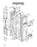 FREEZER DOOR Diagram and Parts List for 8ED27DQXAN03  Whirlpool Refrigerator