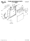 FRAME & CONSOLE, LITERATURE Diagram and Parts List for DU810SWKQ0  Whirlpool Dishwasher