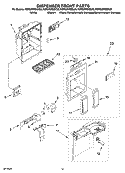 DISPENSER FRONT PARTS Diagram and Parts List for KSRS25RSBL00  KitchenAid Refrigerator