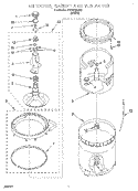 AGITATOR, BASKET AND TUB Diagram and Parts List for CAP2762EW0  Whirlpool Washer