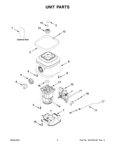 Unit Parts Diagram and Parts List for 5KSB4026EDR0  KitchenAid Blender