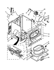 Cabinet Parts Diagram and Parts List for WGD4850BW1  Whirlpool Dryer