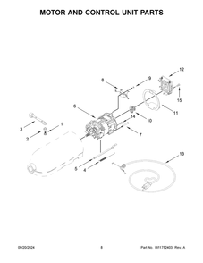 05 - Motor And Control Unit Parts Diagram and Parts List for 5KSM180LEELB5  Whirlpool Mixer