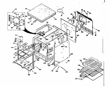 Body Section Diagram and Parts List for 8504237291  Kenmore Range