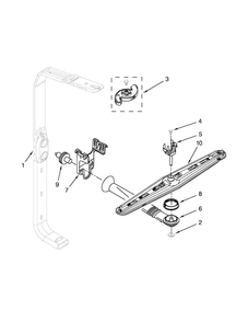 Upper Wash And Rinse Parts Diagram and Parts List for KUDC10IXBL9  KitchenAid Dishwasher