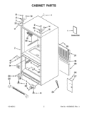 CABINET PARTS Diagram and Parts List for GX2SHBXVY09  Whirlpool Refrigerator