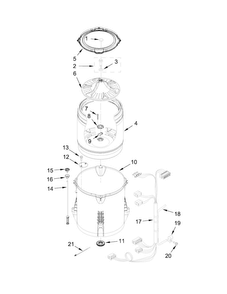 Basket And Tub Parts Diagram and Parts List for WTW4915EW1  Whirlpool Washer