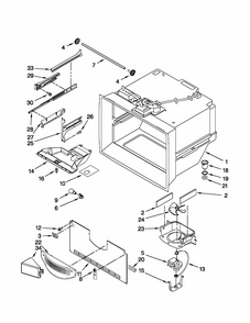 Freezer Liner Parts Diagram and Parts List for 59679223012  Kenmore Refrigerator