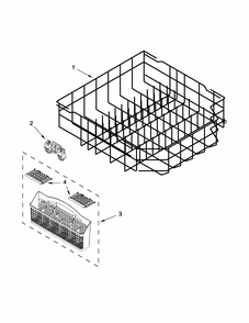 Lower Rack Parts Diagram and Parts List for 66512093K210  Kenmore Dishwasher