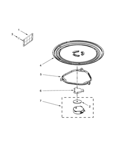 Turntable Parts Diagram and Parts List for IMH160DW1  Whirlpool Microwave
