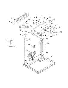 Top And Console Parts Diagram and Parts List for 11075102310  Kenmore Dryer