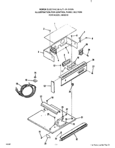 Control Panel Diagram and Parts List for B9307*0  Roper Range