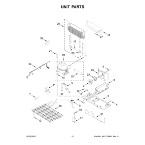 Unit Parts Diagram and Parts List for WRX986SIHV04  Whirlpool Refrigerator