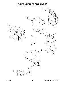 Dispenser Front Parts Diagram and Parts List for KRFF577KBS02  KitchenAid Refrigerator