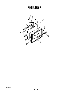 Oven Door Diagram and Parts List for F4357*2  Roper Range