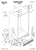 CABINET PARTS Diagram and Parts List for 8ED0WTKXKT02  Whirlpool Refrigerator