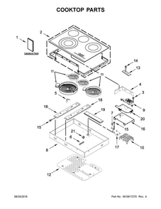 Cooktop Parts Diagram and Parts List for KECC607BSS02  KitchenAid Cooktop