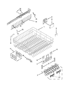 Upper Rack And Track Parts Diagram and Parts List for KDTE554CSS1  KitchenAid Dishwasher