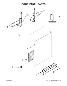 Door Panel Parts Diagram and Parts List for 66517389N710  Kenmore Dishwasher