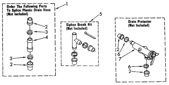 Water System Diagram and Parts List for LA5500XTF1  Whirlpool Washer
