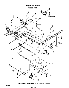 Burner Diagram and Parts List for F6508*1  Roper Range