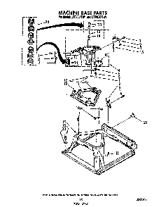 Machine Base Diagram and Parts List for LT5004XTW1  Whirlpool Washer Dryer Combo
