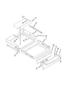 Drawer Parts Diagram and Parts List for WFG720H0AS2  Whirlpool Range