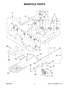 Manifold Parts Diagram and Parts List for WFG525S0JS6  Whirlpool Range