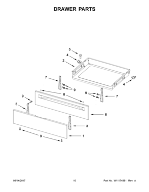 06 - DRAWER PARTS Diagram and Parts List for WFE505W0HW0  Whirlpool Range