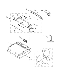 Top And Console Parts Diagram and Parts List for 11078133410  Kenmore Dryer
