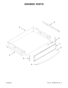 Drawer Parts Diagram and Parts List for WFG770H0FZ0  Whirlpool Range
