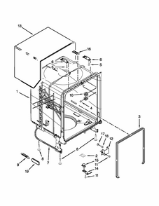 Tub And Frame Parts Diagram and Parts List for 66513272K111  Kenmore Dishwasher