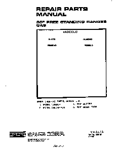 Front Cover Diagram and Parts List for F5358*0  Roper Range