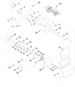 Motor And Ice Container Parts Diagram and Parts List for WRS315SDHW09  Whirlpool Refrigerator