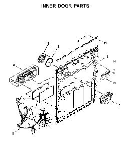 Inner door parts Diagram and Parts List for WDT705PAKB0  Whirlpool Dishwasher
