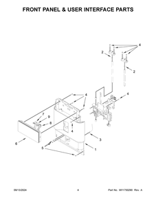 03 - Front Panel And User Interface Parts Diagram and Parts List for 5KES8557EJP0  Whirlpool Coffee Maker