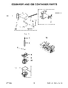 Icemaker And Ice Container Parts Diagram and Parts List for KRSC700HPS04  KitchenAid Refrigerator