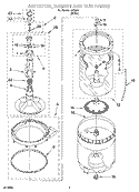 AGITATOR, BASKET AND TUB PARTS Diagram and Parts List for IJ43001  Inglis Washer