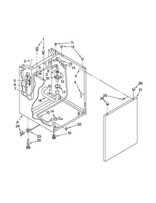 Washer Cabinet Parts Diagram and Parts List for LTG5243DQC  Whirlpool Washer Dryer Combo