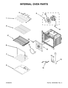 Internal Oven Parts Diagram and Parts List for WOD97ES0ES02  Whirlpool Wall Oven