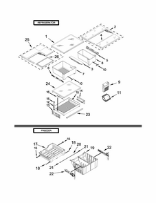 Shelf Parts Diagram and Parts List for 10679472410  Kenmore Refrigerator