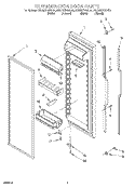 REFRIGERATOR DOOR Diagram and Parts List for KSRS27FGBL01  KitchenAid Refrigerator