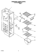 FREEZER LINER PARTS Diagram and Parts List for TS25CFXTQ00  Estate Refrigerator