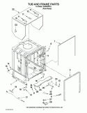 TUB AND FRAME PARTS Diagram and Parts List for IUD9500WX4  Whirlpool Dishwasher