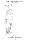 HEATER, PUMP AND LOWER SPRAY ARM Diagram and Parts List for DU8500XT0  Whirlpool Dishwasher