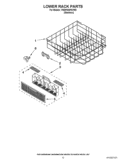 LOWER RACK PARTS Diagram and Parts List for 7WDF530PAYM3  Whirlpool Dishwasher